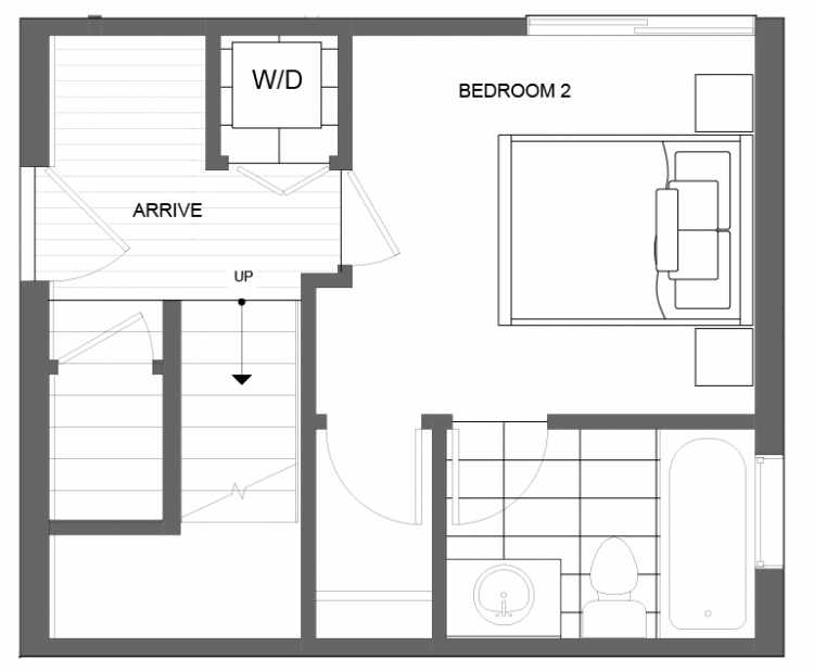 First Floor Plan of 4725A 32nd Ave S, One of the Lana Townhomes in Columbia City