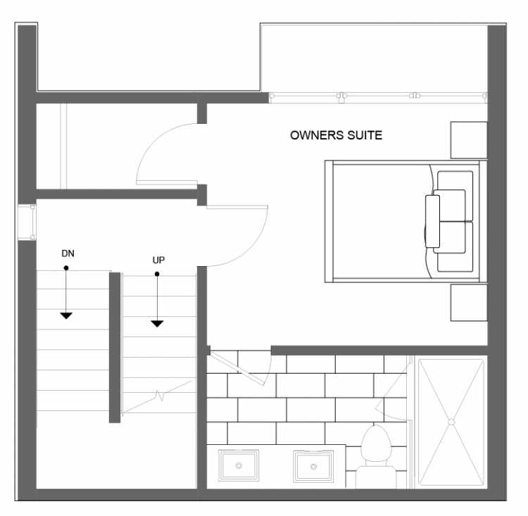 Third Floor Plan of 4725A 32nd Ave S, One of the Lana Townhomes in Columbia City