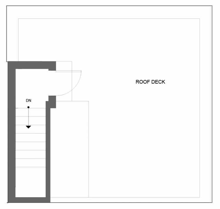 Roof Deck Floor Plan of 4725A 32nd Ave S, One of the Lana Townhomes in Columbia City