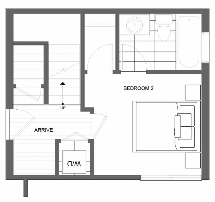 First Floor Plan of 4725B 32nd Ave S, One of the Lana Townhomes in Columbia City
