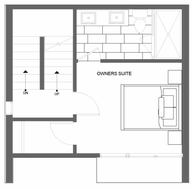 Third Floor Plan of 4725B 32nd Ave S, One of the Lana Townhomes in Columbia City