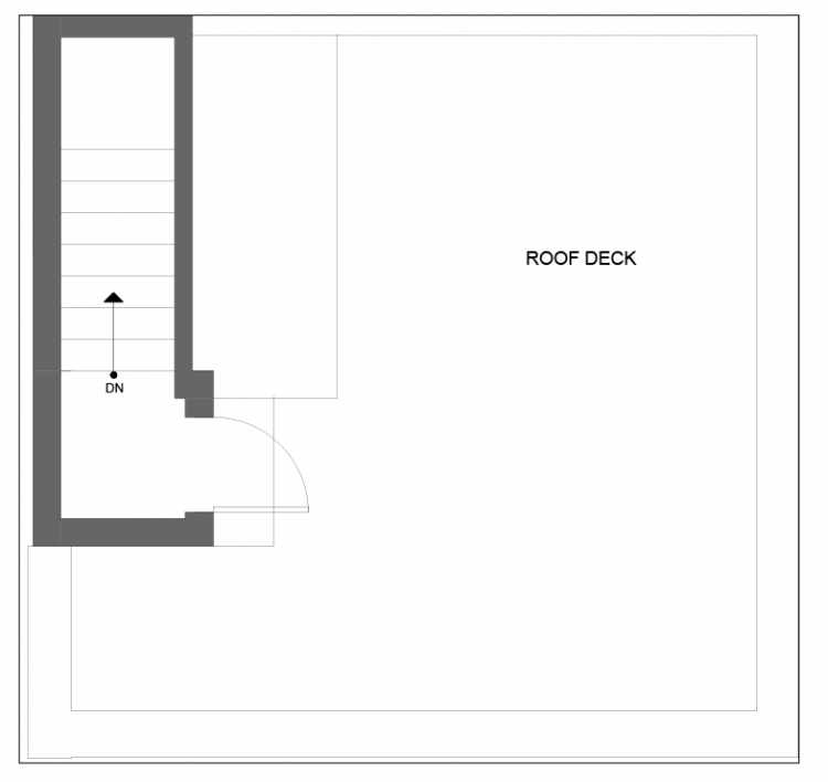 Roof Deck Floor Plan of 4725B 32nd Ave S, One of the Lana Townhomes in Columbia City