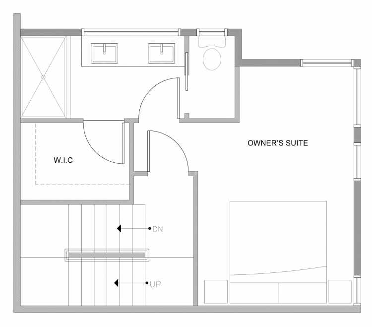 Third Floor Plan of 4727A 32nd Ave S, One of the Sterling Townhomes in Columbia City