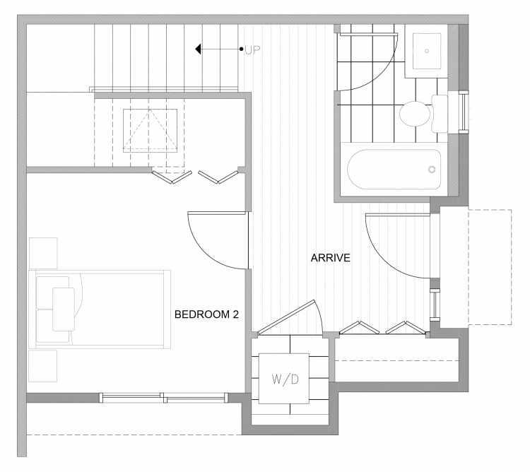 First Floor Plan of 4727B 32nd Ave S, One of the Sterling Townhomes in Columbia City