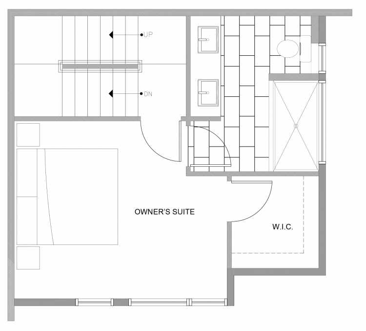 Third Floor Plan of 4727B 32nd Ave S, One of the Sterling Townhomes in Columbia City