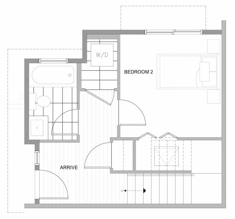First Floor Plan of 4727C 32nd Ave S, One of the Sterling Townhomes in Columbia City