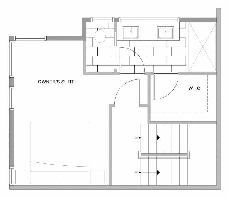 Third Floor Plan of 4727C 32nd Ave S, One of the Sterling Townhomes in Columbia City