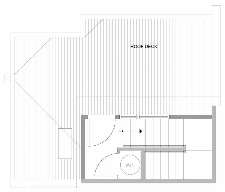 Roof Deck Floor Plan of 4727C 32nd Ave S, One of the Sterling Townhomes in Columbia City