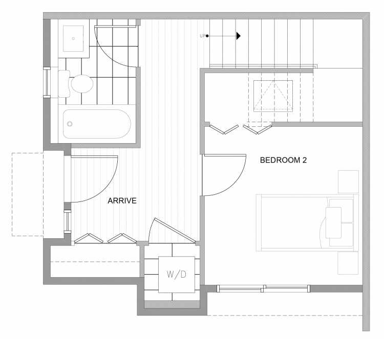 First Floor Plan of 4727D 32nd Ave S, One of the Sterling Townhomes in Columbia City