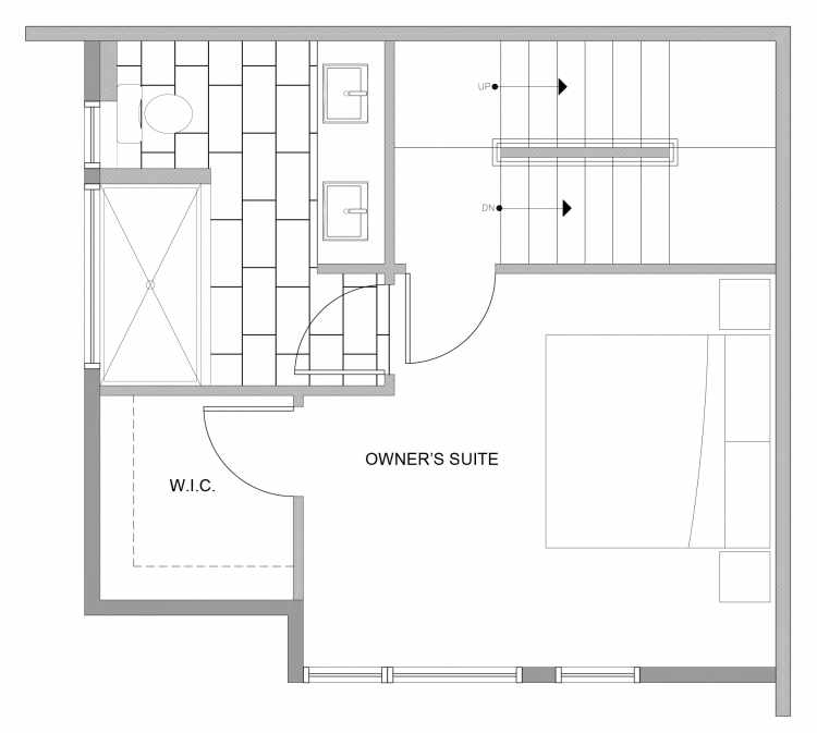 Third Floor Plan of 4727D 32nd Ave S, One of the Sterling Townhomes in Columbia City