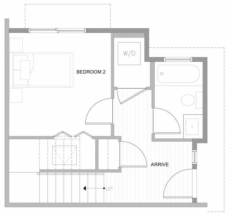 First Floor Plan of 4729A 32nd Ave S, One of the Sterling Townhomes in Columbia City