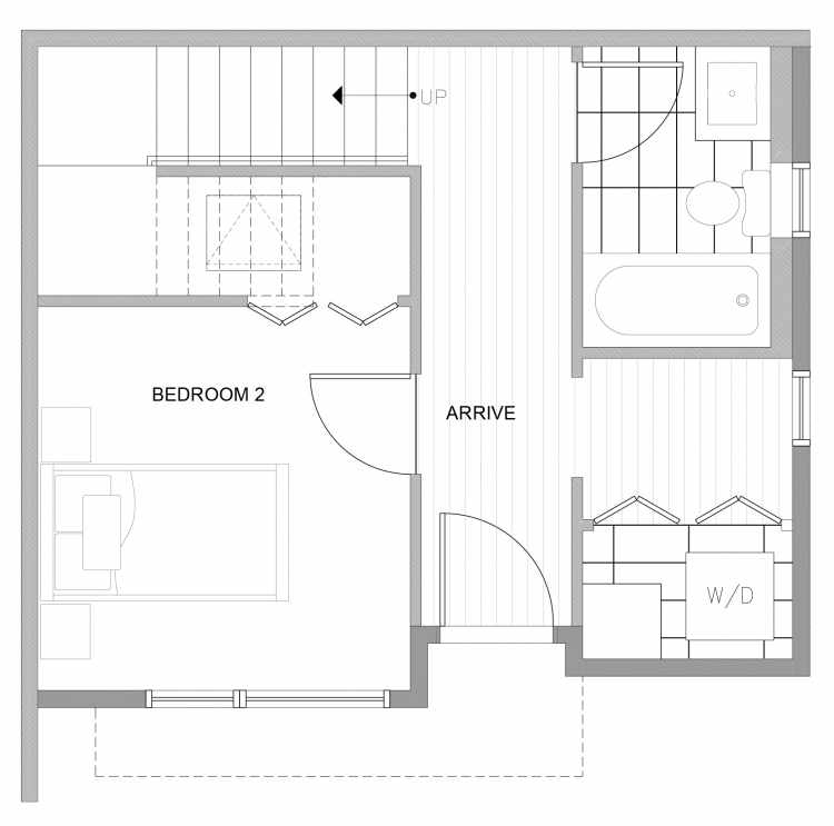 First Floor Plan of 4729B 32nd Ave S, One of the Sterling Townhomes in Columbia City