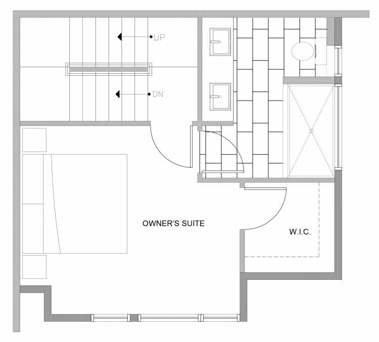 Third Floor Plan of 4729B 32nd Ave S, One of the Sterling Townhomes in Columbia City