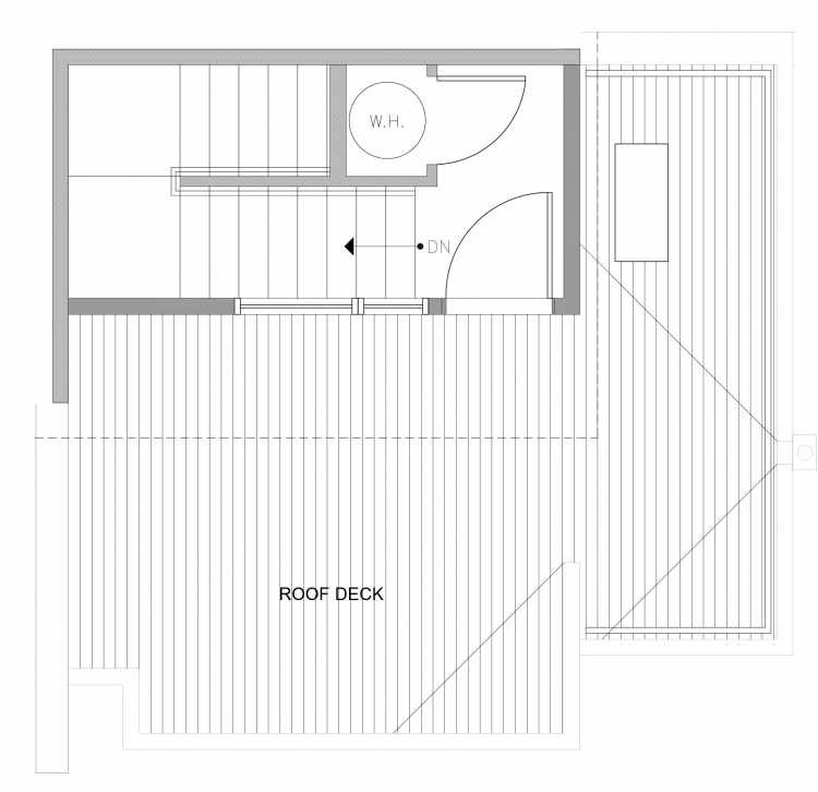 Roof Deck Floor Plan of 4729B 32nd Ave S, One of the Sterling Townhomes in Columbia City