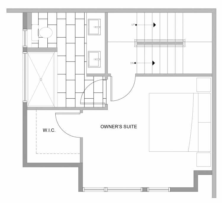 Third Floor Plan of 4729D 32nd Ave S, One of the Sterling Townhomes in Columbia City