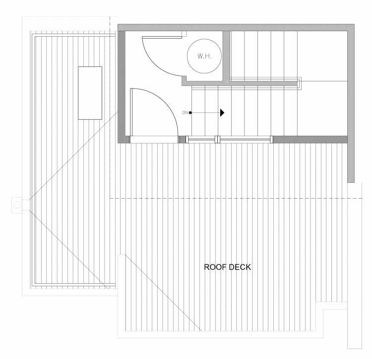 Roof Deck Floor Plan of 4729D 32nd Ave S, One of the Sterling Townhomes in Columbia City