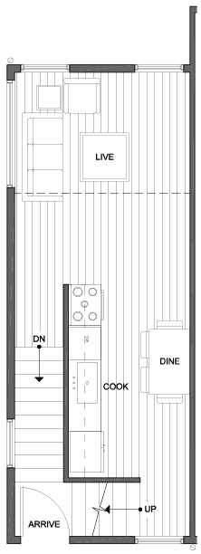 Second Floor Plan of 4801A Dayton Ave N, One of the Ari Townhomes in Fremont