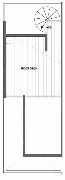 Roof Deck Floor Plan of 4801A Dayton Ave N, One of the Ari Townhomes in Fremont