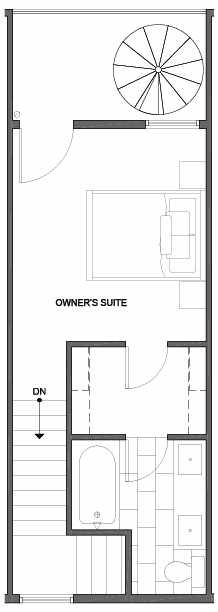 Fourth Floor Plan of 4801D Dayton Ave N, One of the Ari Townhomes in Fremont