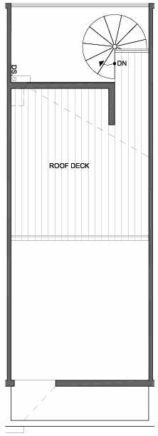 Roof Deck Floor Plan of 4801B Dayton Ave N, One of the Ari Townhomes in Fremont