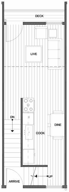 Second Floor Plan of 4801C Dayton Ave N, One of the Ari Townhomes in Fremont