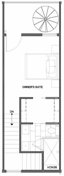 Fourth Floor Plan of 4801C Dayton Ave N, One of the Ari Townhomes in Fremont