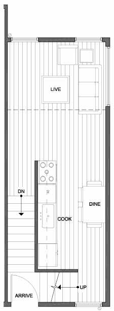Second Floor Plan of 4801G Dayton Ave N, One of the Ari Townhomes in Fremont