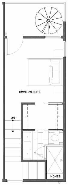 Fourth Floor Plan of 4801G Dayton Ave N, One of the Ari Townhomes in Fremont