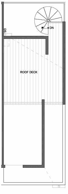 Roof Deck Floor Plan of 4801G Dayton Ave N, One of the Ari Townhomes in Fremont