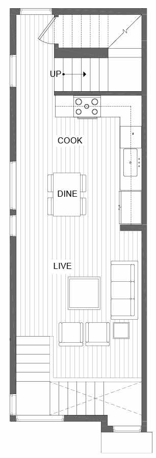 Second Floor Plan of 500A NE 71st St in the Avery Townhomes