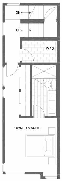 Third Floor Plan of 500A NE 71st St in the Avery Townhomes