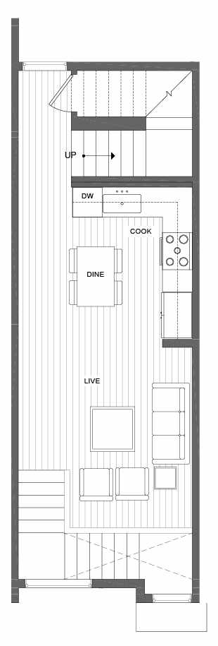 Second Floor Plan of 500B NE 71st St in the Avery Townhomes