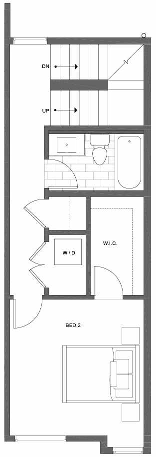 Third Floor Plan of 500B NE 71st St in the Avery Townhomes
