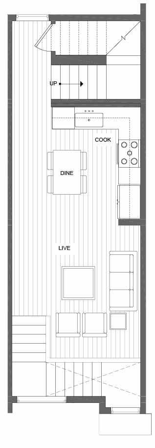 Second Floor Plan of 500C NE 71st St in the Avery Townhomes