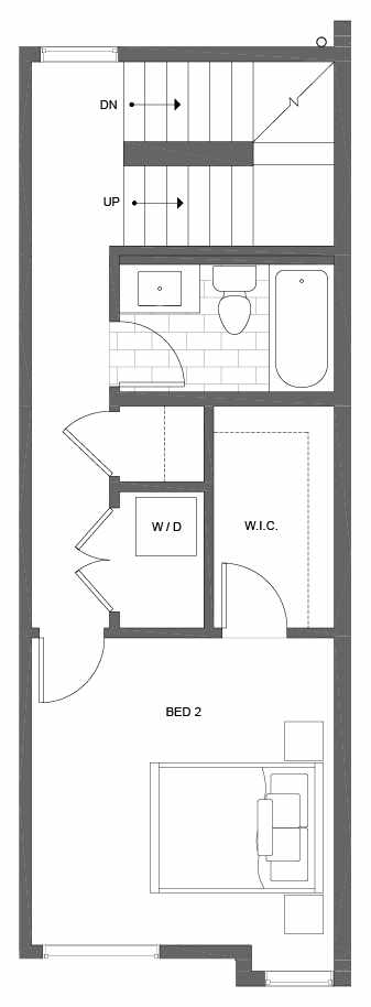 Third Floor Plan of 500C NE 71st St in the Avery Townhomes