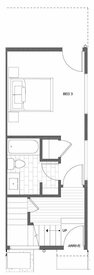 First Floor Plan of 500D NE 71st St in the Avery Townhomes