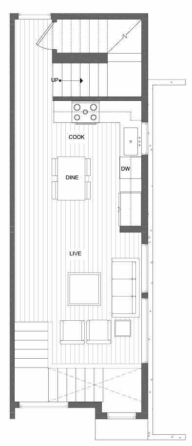 Second Floor Plan of 500D NE 71st St in the Avery Townhomes
