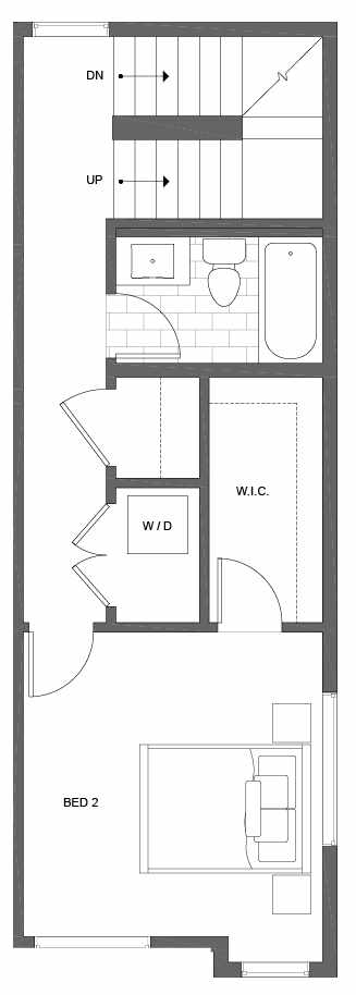 Third Floor Plan of 500D NE 71st St in the Avery Townhomes