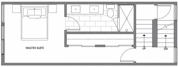 Third Floor Plan of 503D NE 72nd St in Emory Townhomes, Located in Green Lake