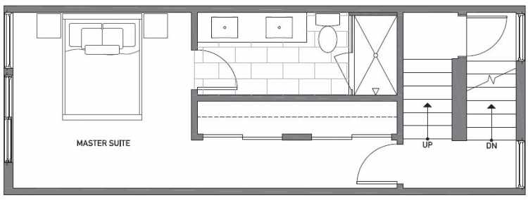 Third Floor Plan of 503F NE 72nd St in Emory Townhomes, Located in Green Lake