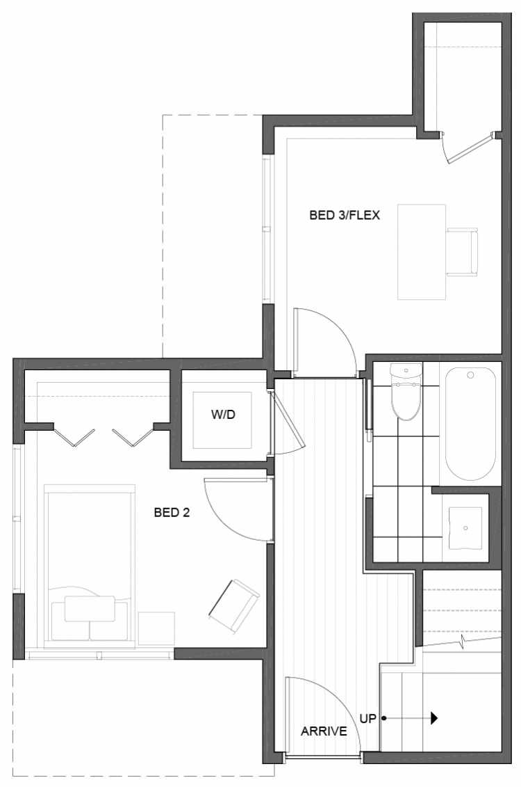 First Floor Plan of 5111A Ravenna Ave NE of the Tremont Townhomes