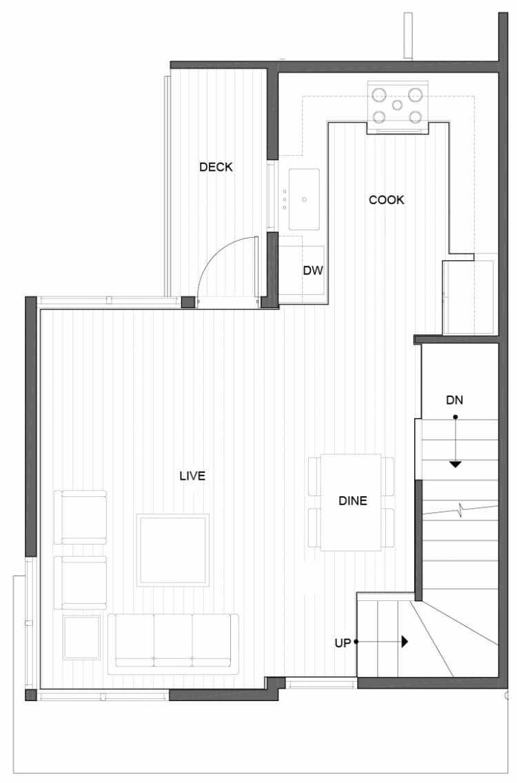 Second Floor Plan of 5111A Ravenna Ave NE of the Tremont Townhomes