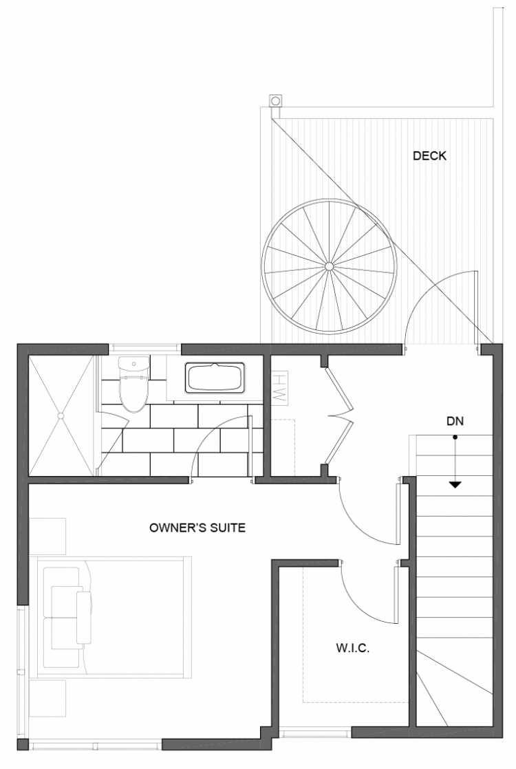 Third Floor Plan of 5111A Ravenna Ave NE of the Tremont Townhomes