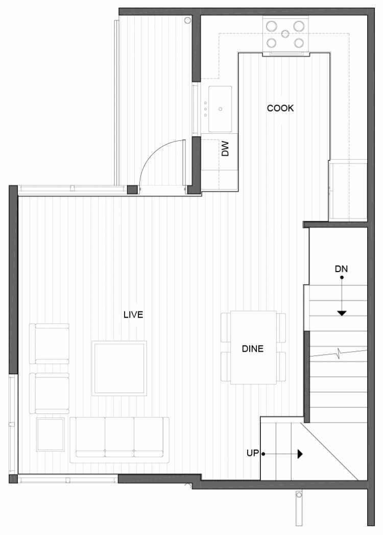 Second Floor Plan of 5111B Ravenna Ave NE of the Tremont Townhomes