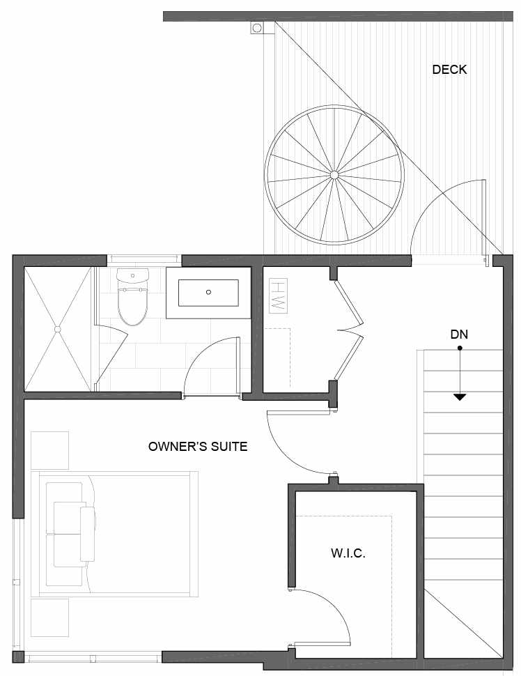 Third Floor Plan of 5111B Ravenna Ave NE of the Tremont Townhomes