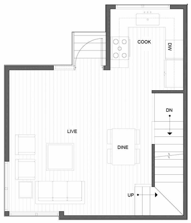 Second Floor Plan of 5111C Ravenna Ave NE of the Tremont Townhomes