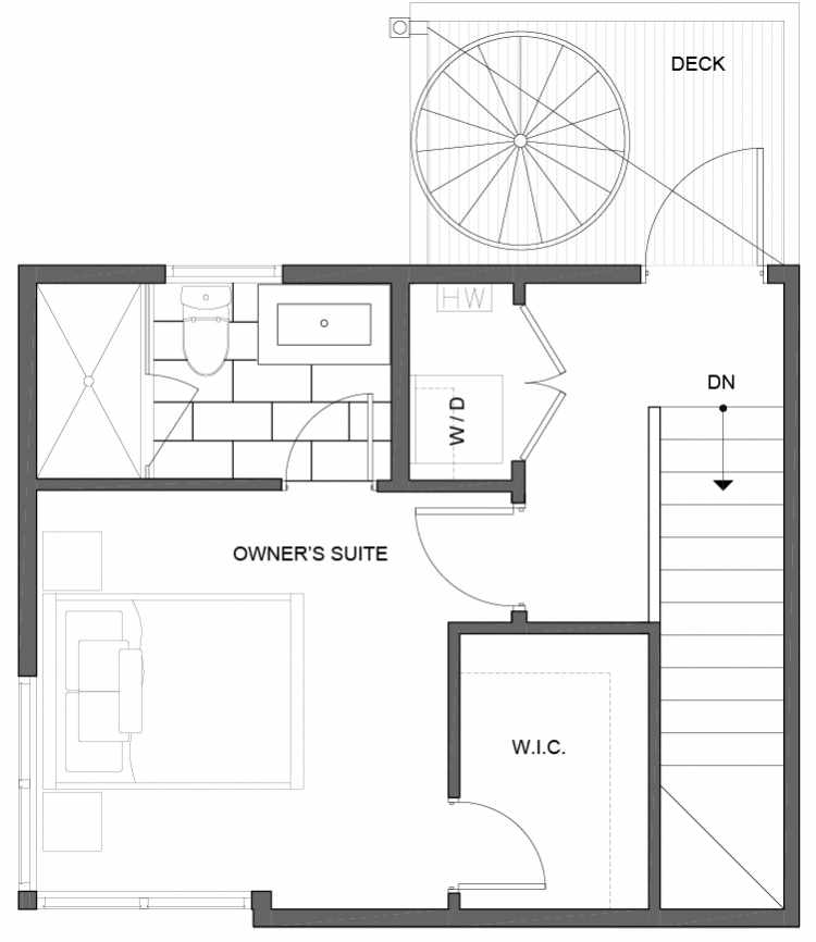 Third Floor Plan of 5111C Ravenna Ave NE of the Tremont Townhomes