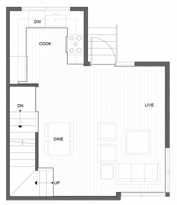 Second Floor Plan of 5111D Ravenna Ave NE of the Tremont Townhomes