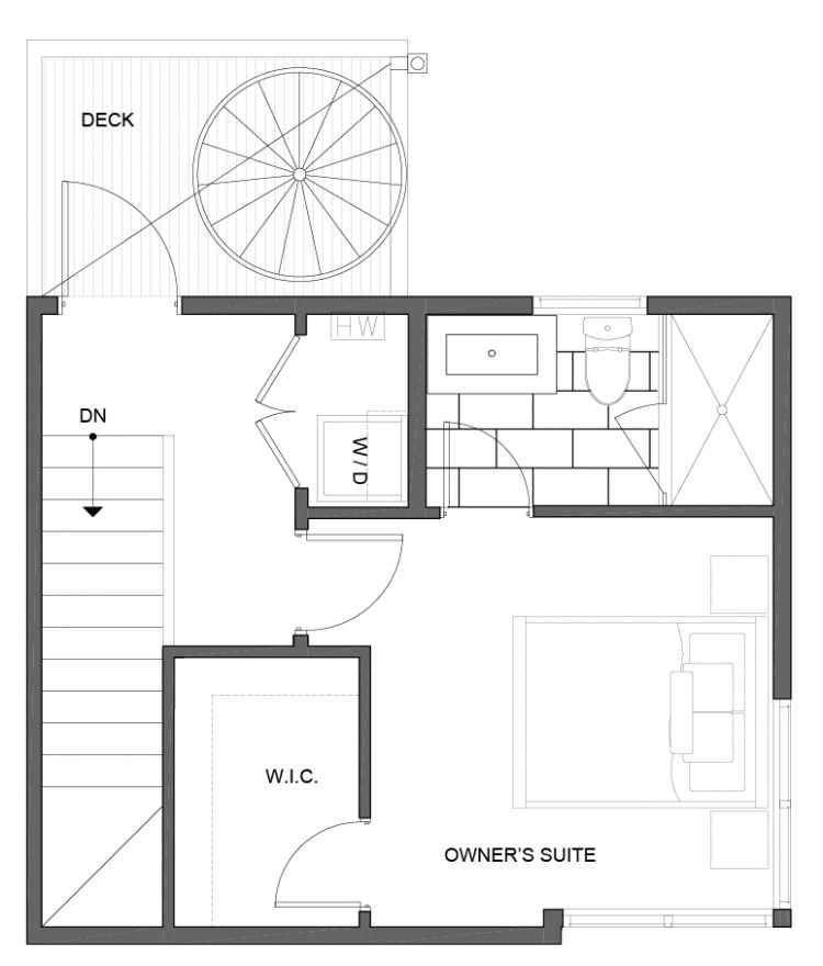 Third Floor Plan of 5111D Ravenna Ave NE of the Tremont Townhomes