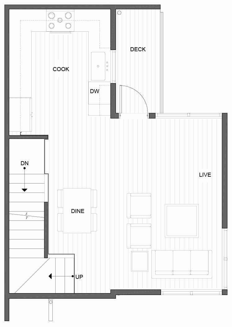 Second Floor Plan of 5111E Ravenna Ave NE of the Tremont Townhomes